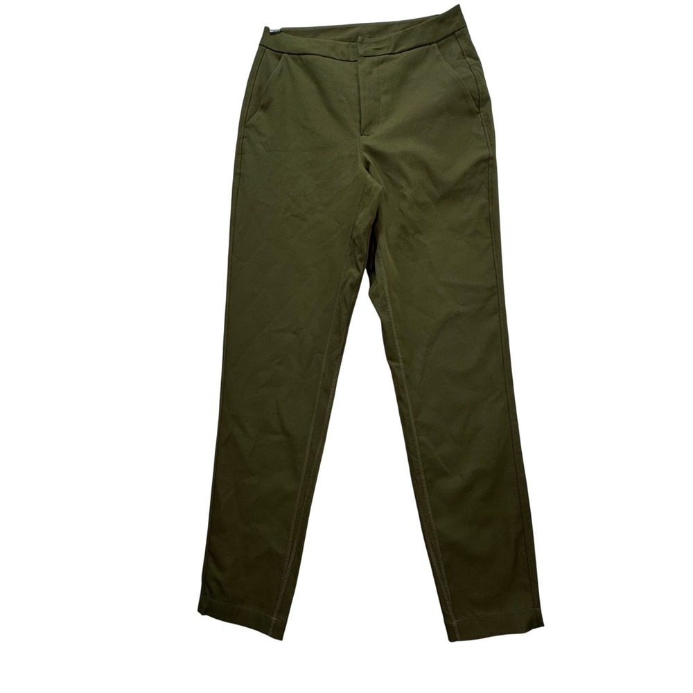 Lululemon Ankle Pant Womens 2 Olive Green Preppy Travel Trouser Slim Fit